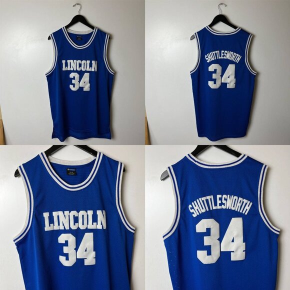 He Got Game Movie Shuttlesworth Lincoln Movie Jersey Adult Blue White XL Solid - Picture 10 of 16